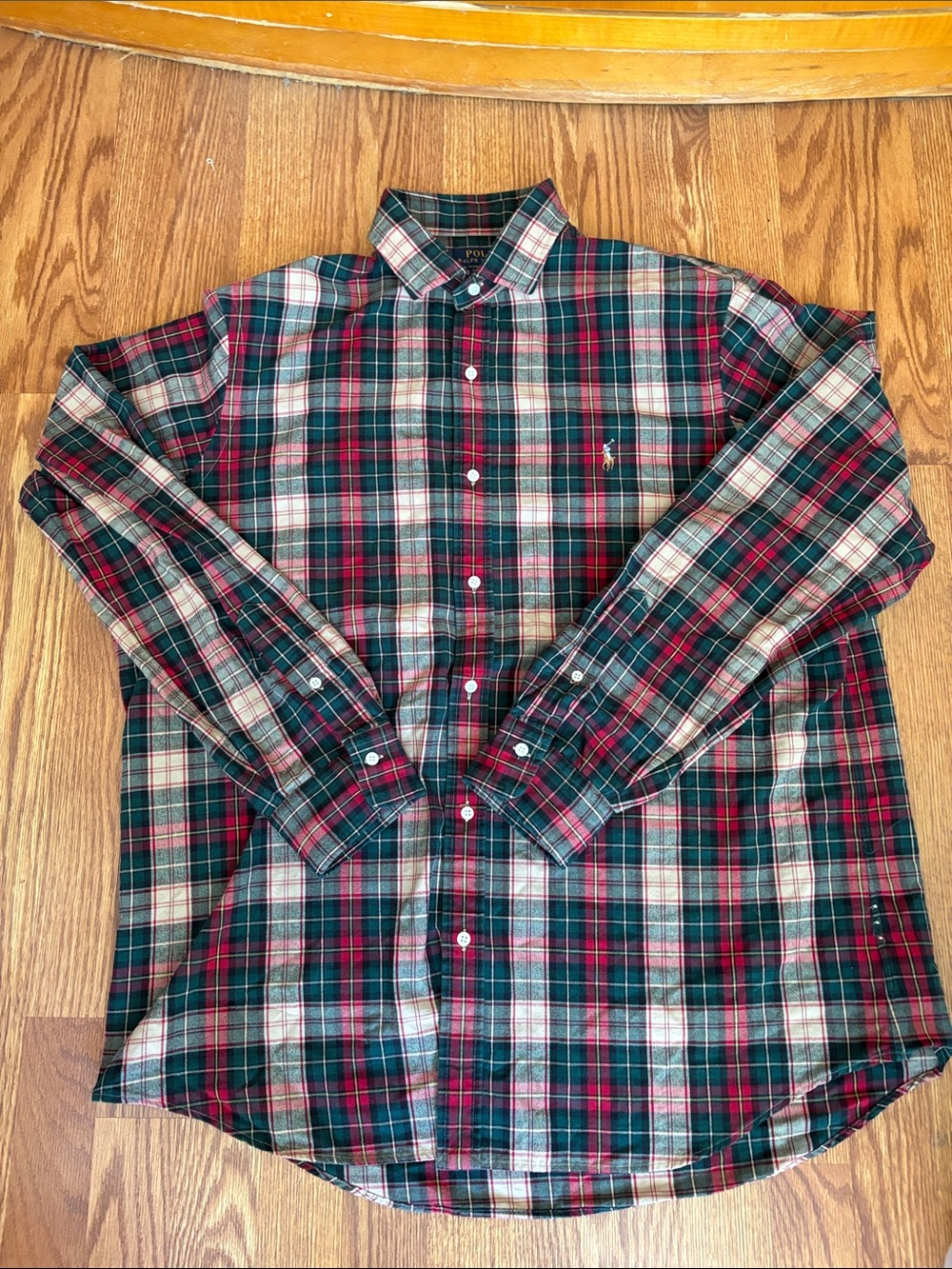 Polo by Ralph Lauren Men's Red & Green Plaid Button-Down Shirt
